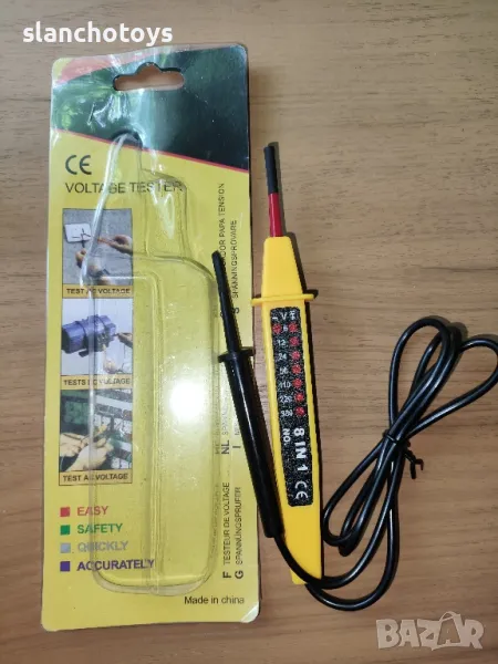 Тестер за напрежение 8 в 1 : AC/DC: 6V/12V/24V/50V/110V/220V/380V Честота: 0~60Hz Скала с светодиоди, снимка 1