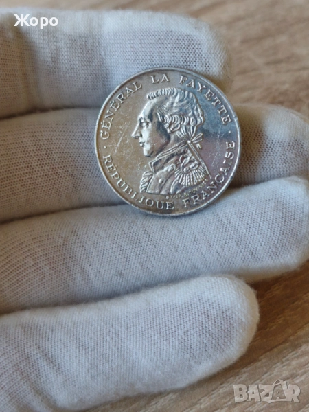 100 франка 1987 година Франция "Жилбер дьо Лафайет", снимка 1