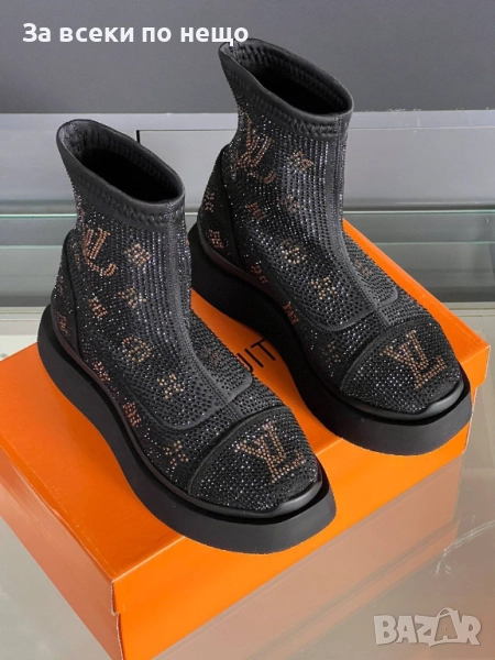 Louis Vuitton Дамски Черни Боти Луис Витон Код E969, снимка 1