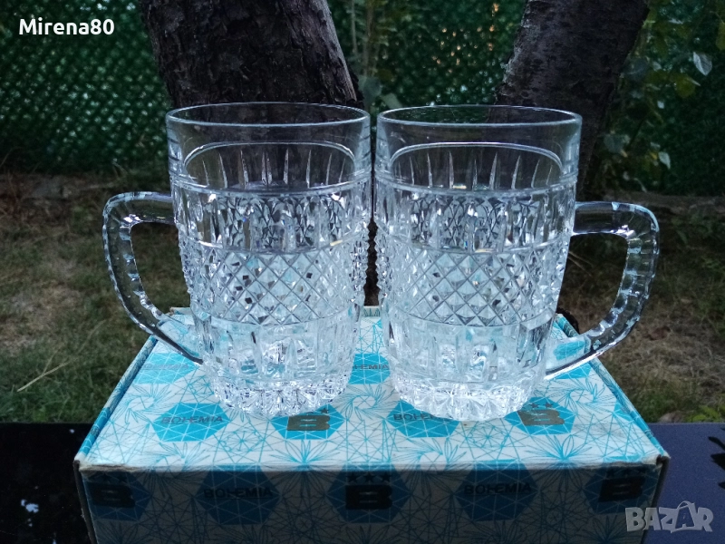* Bohemia * - 2 бр. кристални халби - нови !, снимка 1