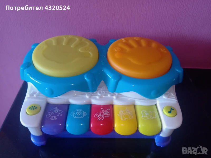 Музикална играчка 2 в 1 Пиано и Барабани - Playgro, снимка 1