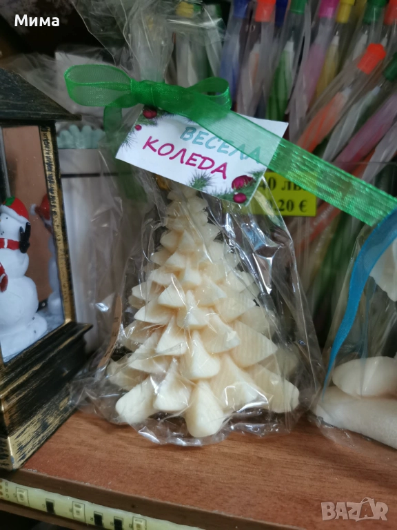 Ароматна коледна свещ - Елха бяла, снимка 1