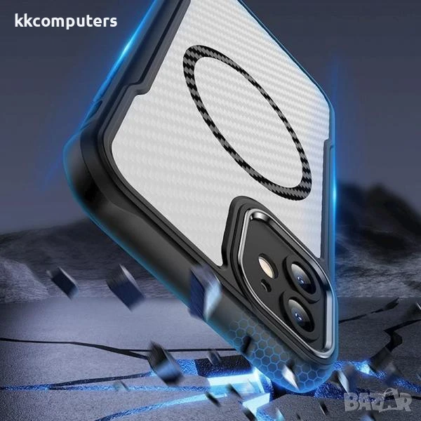 Калъф Defender Carbon MagSafe / Черен / за iPhone 13 6.1 Баркод : 3132201, снимка 1