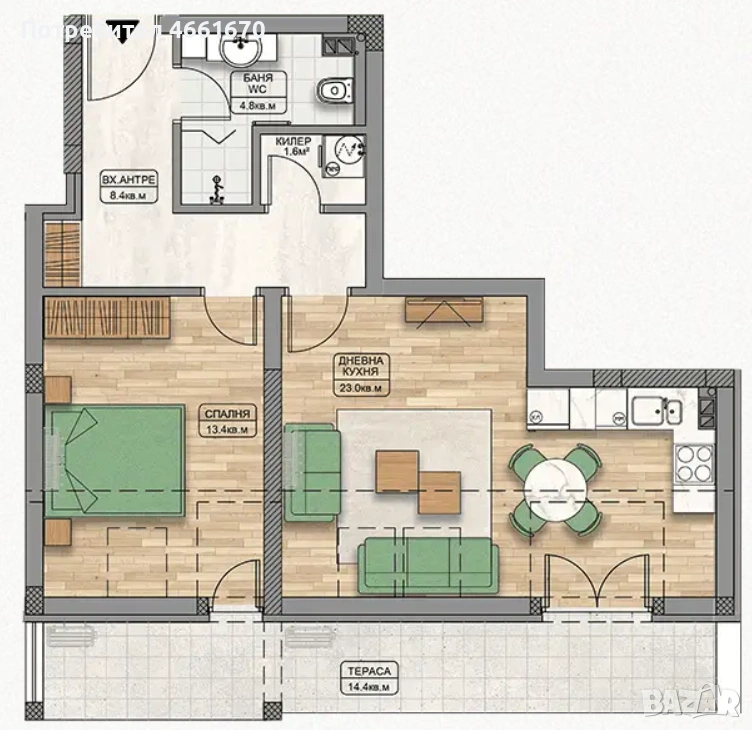 Двустаен апартамент в Кършияка!  , снимка 1