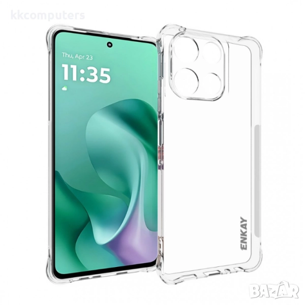 Калъф за Motorola Moto G86 5G / Power 5G и Скрийн протектор - Прозрачен, Антиприплъзгващ , Удароусто, снимка 1