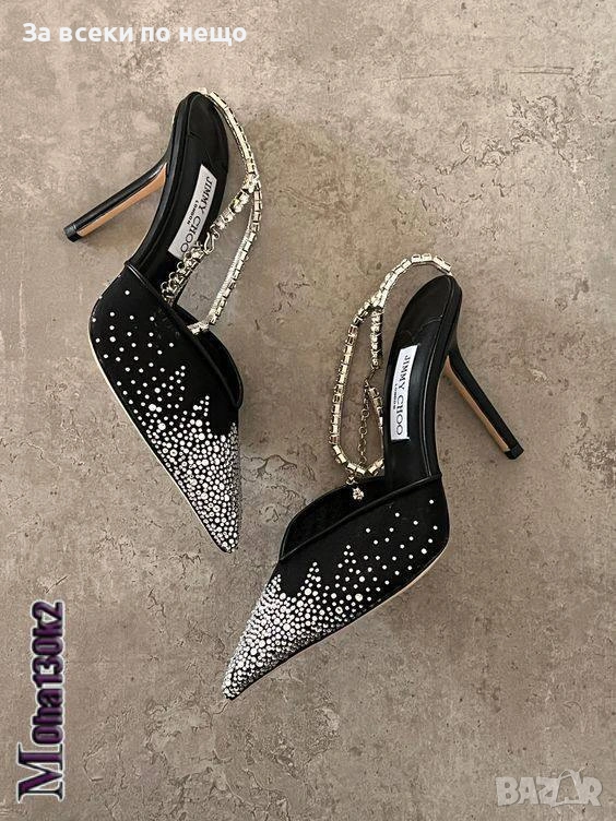 Jimmy Choo Дамски Обувки На Ток С Кристали - Налични Различни Цветове Код SK796, снимка 1