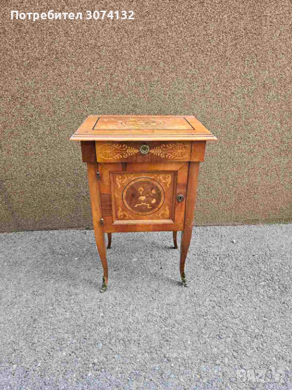 Шкафче с интарзия и обков от месинг, снимка 1