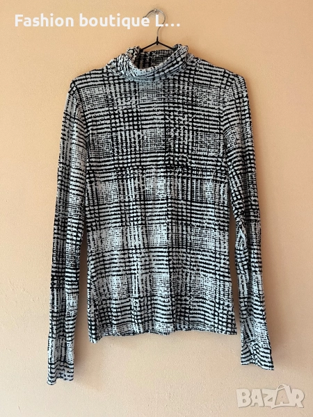 Черно Бяла блуза тип поло М размер състав памук с еластант 🖤🤍🖤🤍, снимка 1