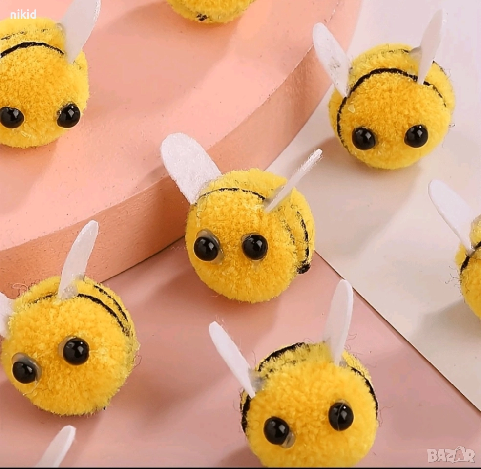 Мини пчела пчели плюшени за украса декорация , снимка 1
