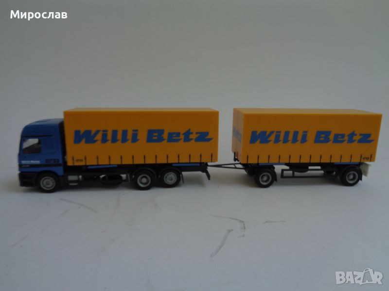 HERPA H0 1/87 MERCEDES ACTROS WILLI BETZ КАМИОН МОДЕЛ ТИР, снимка 1