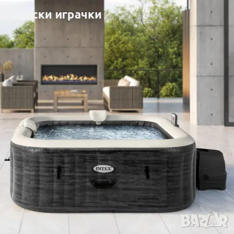 Надуваемо джакузи Intex PureSpa 239 х 188 х 71см, Greystone Bubble Deluxe, 6 места, снимка 7 - Други - 49899462