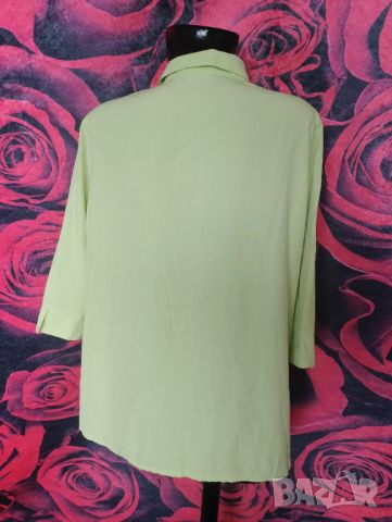 Светло зелена дамска риза с 3/4 ръкав 2ХЛ, снимка 2 - Ризи - 46405668