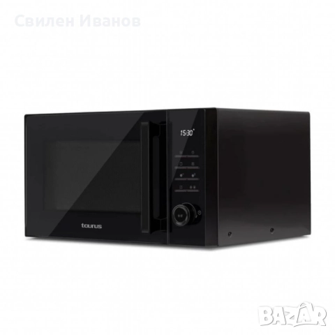 Микровълнова с грил Taurus Laurent 25 Black – 25L, 900W, 10 автоматични програми и дигитален дисплей, снимка 2 - Микровълнови - 51506628
