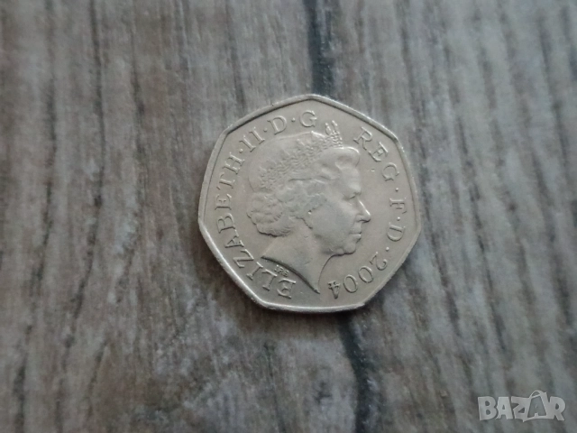 Монета 2004 Великобритания 50 pence 50p (4 Minute mile - Roger Bannister) - Elizabeth II, снимка 3 - Нумизматика и бонистика - 51660224