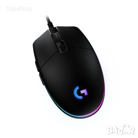 НОВА, тествана геймърска мишка Logitech G203 LightSync с кабел, 8000 DPI, Rainbow Optical Effect...