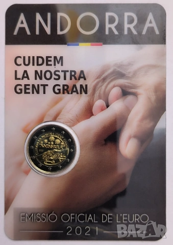 Андора 2 евро 2021 Грижа за възрастните хора, снимка 4 - Нумизматика и бонистика - 53947361