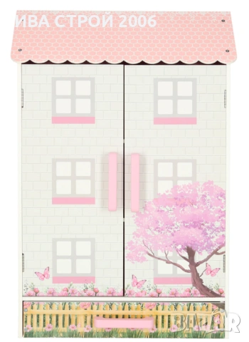 Дървена къща за кукли 80 см | Lulilo Papilio с мебели | PraktiHome, снимка 4 - Играчки за стая - 54240048