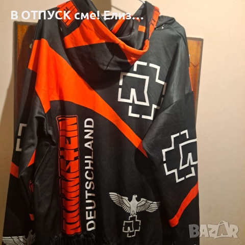 Унисекс Суичер с качулка Rammstein тотал принт, снимка 5 - Суичъри - 51817987