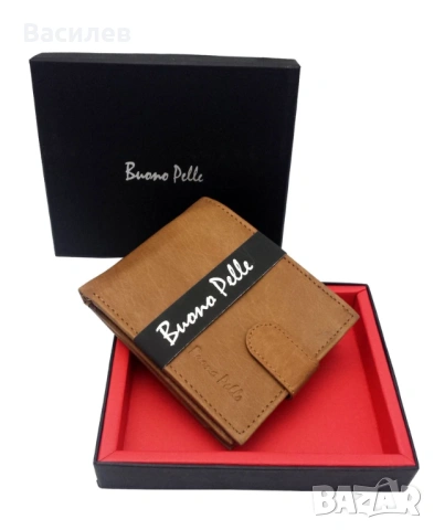 Buono Pelle оригинален мъжки портфейл портмоне естествена кожа нос Англия, снимка 8 - Портфейли, портмонета - 54056746