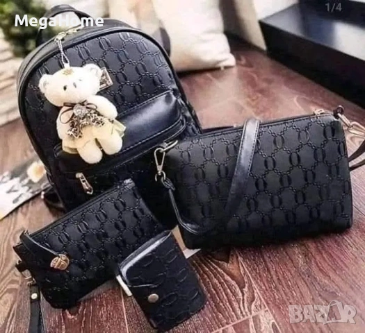 Комплект Дамска Раница, Чанта и Несесер с подарък мече, снимка 3 - Раници - 53493272