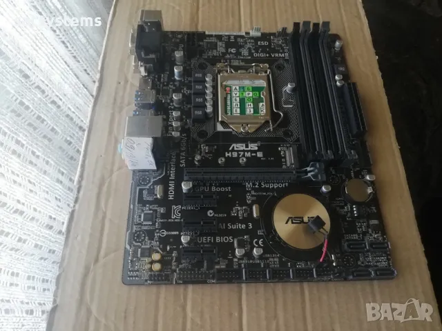 Дънна платка Asus H97M-E Socket LGA1150, снимка 3 - Дънни платки - 47386434