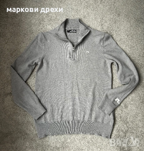 J.LINDEBERG Kian Tour Merino Zip Grey Melange, снимка 7 - Пуловери - 53166439