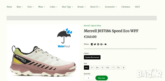Merrell J037186 Speed Eco WPF номер 38 водоустойчиви маратонки / обувки , снимка 2 - Маратонки - 50155408