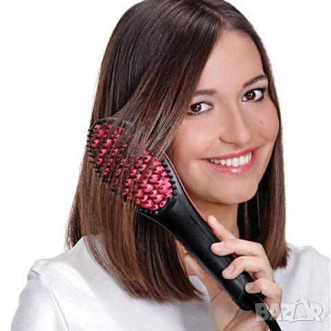 Четка за изправяне и изсушаване  с  LCD дисплей и 3D керамични цилиндри  , снимка 2 - Сешоари - 50579266