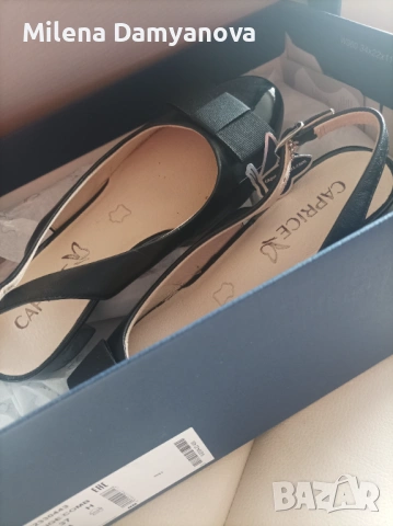 Елегантни летни обувки Caprice, естествена кожа, нисък ток, снимка 4 - Дамски елегантни обувки - 53884507