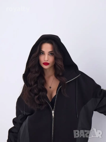 Стилно Черно Дамско Зимно Яке С Качулка , снимка 2 - Якета - 52162143