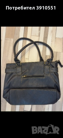 Голяма черна кожена чанта, снимка 2 - Чанти - 53924374