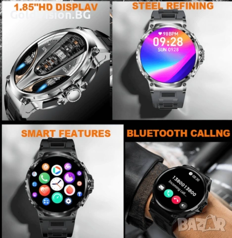 Мъжки SMART часовник V69 с голям 1.85″ дисплей, снимка 4 - Мъжки - 54247590