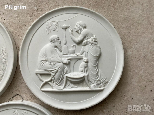 Порцеланов барелеф (плакета) "Четири сезона" Royal Copenhagen, Дания., снимка 3 - Колекции - 53762546
