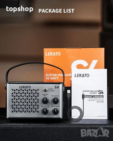 LEKATO преносим мини усилвател за китара 10 W, акумулаторен, Bluetooth, снимка 7 - Ресийвъри, усилватели, смесителни пултове - 50569504