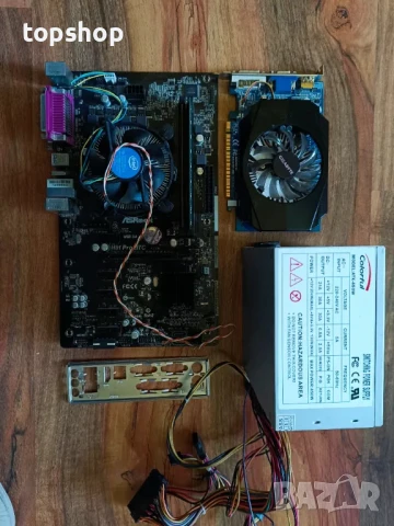 Дъннo ASROCK H81 Pro BTC + GeForce GT 730 2GB + CPU G3260 + 16gb ram +  256GB SSD + 450W Захранване