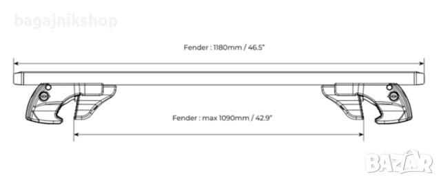 Напречни греди MENABO Fender Black 120 см - Черни, снимка 3 - Аксесоари и консумативи - 51362334