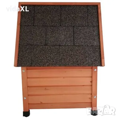 Pet Външна котешка къща XL, 68,5x54x51,5 см, дърво, кафява(SKU:446807), снимка 4 - Други стоки за животни - 48818877