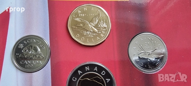 Канада. Сет 1997 година. 1 долар - юбилеен. 1987 - 1997 година. UNC., снимка 4 - Нумизматика и бонистика - 51740154