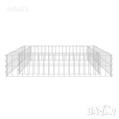 vidaXL Габион повдигната леха, поцинкована стомана, 100x100x20 см（SKU:151311）, снимка 4 - Други - 49258453