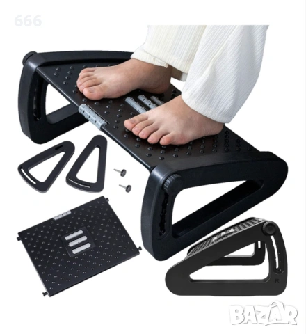 Ергономична поставка за бюро, Alogy, 6 регулируеми височини, масаж, черна, 42x31x19см, снимка 4 - Други стоки за дома - 53520370