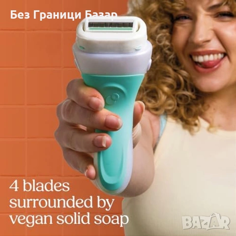 Нова Wilkinson Intuition 2 в 1 дамска самобръсначка за чувствителна кожа със сапун 4 остриета , снимка 3 - Други - 54276102