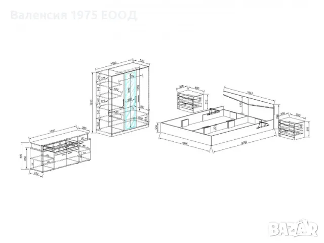 Спален комплект Сити 7073, снимка 3 - Спални и легла - 49918740