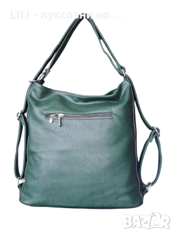 Кожена дамска чанта раница , снимка 3 - Раници - 52576520