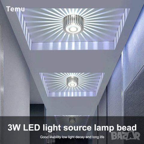 Вътрешна стенна декоративна LED лампа с многоцветен градиент, с дистанционно управление, снимка 5 - Лед осветление - 45836246