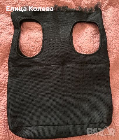 Голяма нестандартна черна чанта/раница неопрен ръчна изработка
