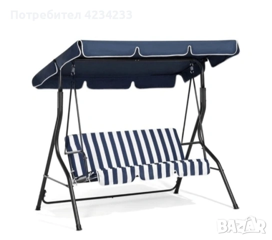 Триместна градинска люлка , снимка 2 - Градински мебели, декорация  - 53742690