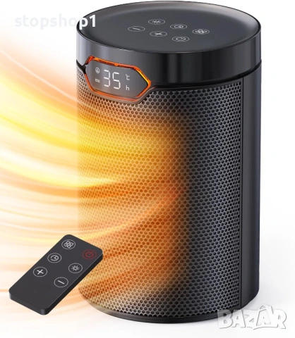 Печка нагревател, 1500W PTC електрически с ECO режим, 4 степени на топлина, режим „бриз“, термостат,