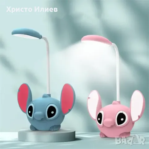 Настолна Лед лампа Лило и Стич LED USB зареждане розова и синя Disney Stitch 3D, снимка 1 - Настолни лампи - 47226227