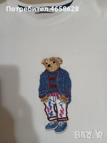 Бяла тениска с дънкови ръкави 