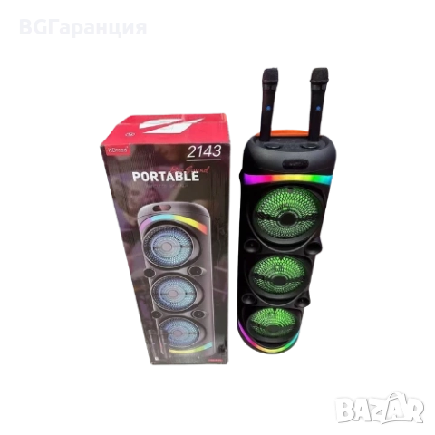 Караоке Тонколона с 3 Говорителя и 2 Безжични Микрофона, снимка 4 - Тонколони - 52280985